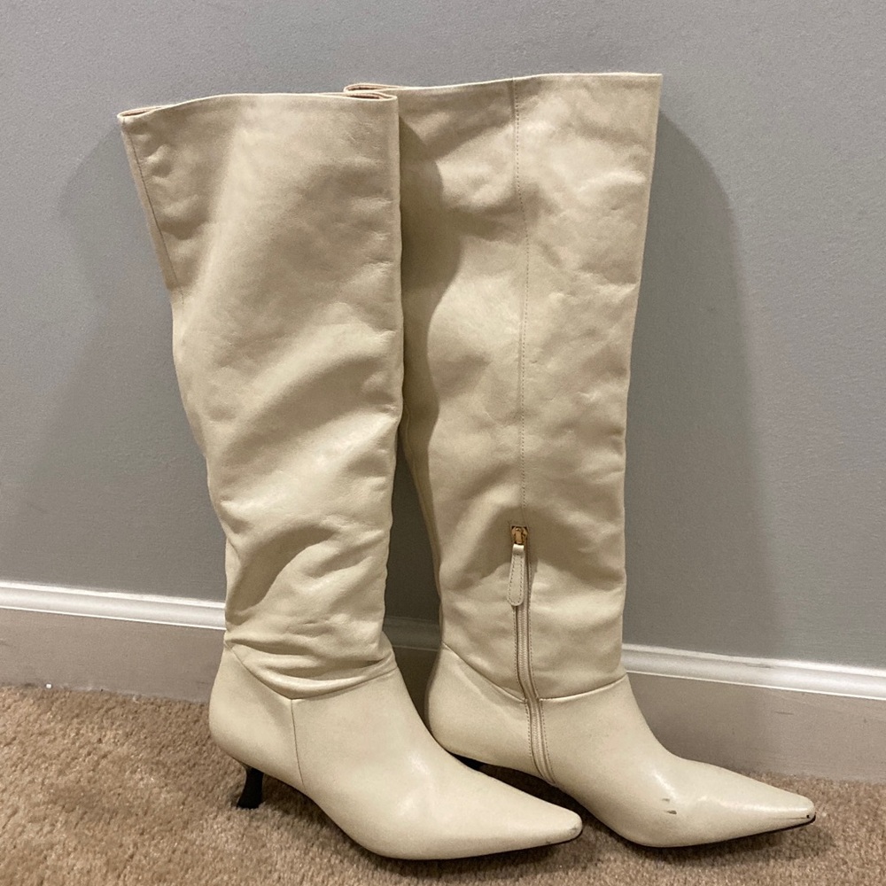 RAYE Elegant Cream Knee-High Women's Boots